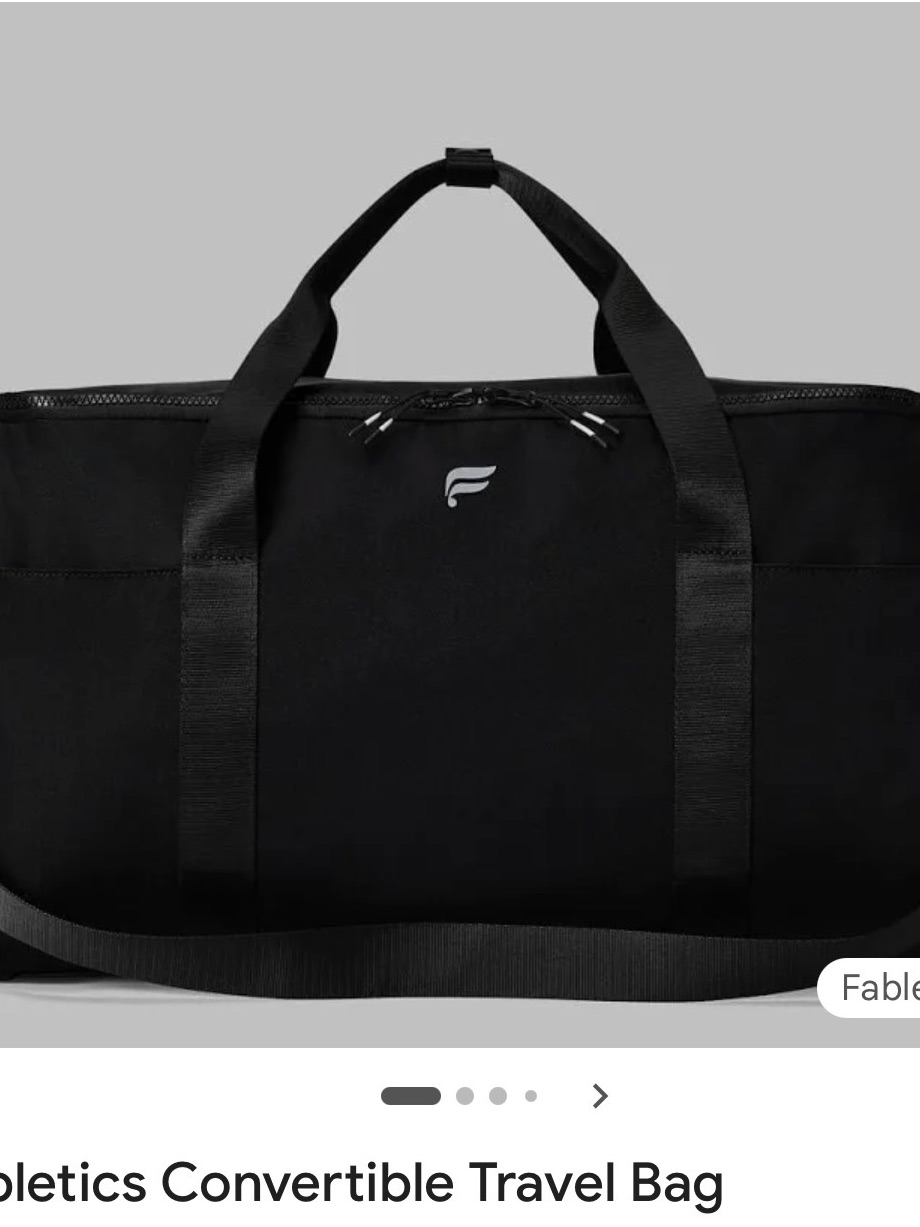 Fabletics Black Men's Convertible Duffel Bag